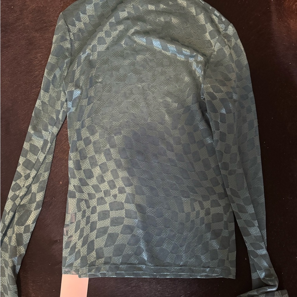 Collina Strada Turquoise Mesh Top - Picture 7 of 7
